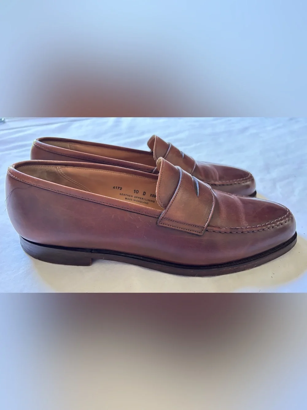 Peal & Co Brooks Brothers Men’s 10D Brown Leather Penny Loafers England